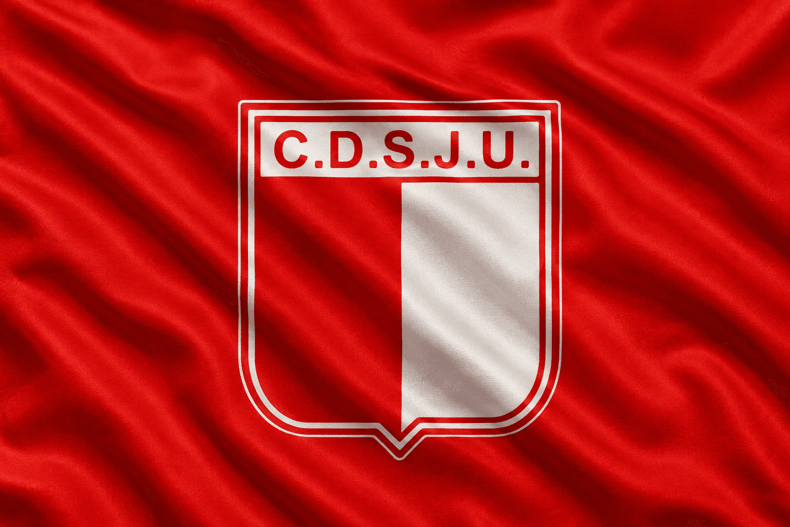 Bandera rojo y blanco de Juventud Unida